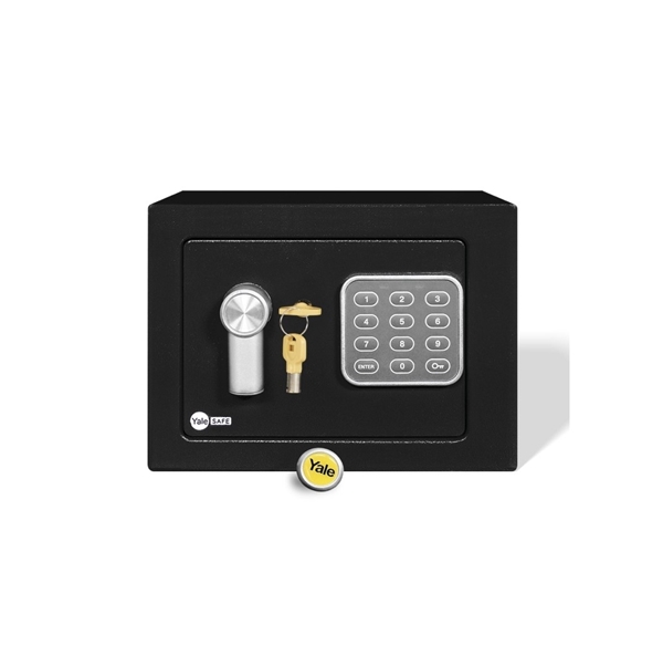 Häfele Mini caja fuerte con cerradura de combinación Caja fuerte de hotel  negra