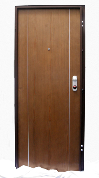 Imagen de Puerta blindada europea DAS . Interior liso palisandro, exterior palisandro
