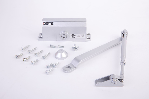 Imagen de Cierra puertas hidráulico Dortec DT-61 hasta 30kg - Plata