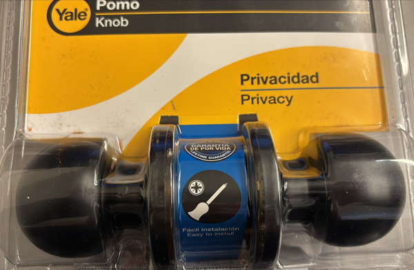 Imagen de Pomo Knob Bolton Yale con llavín Negro