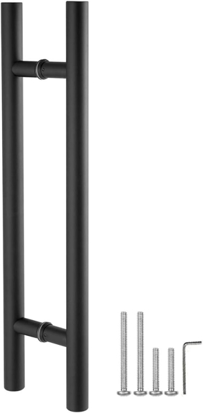 Imagen de Tirador para puerta de vidrio y madera YALE 800x1200  Negro